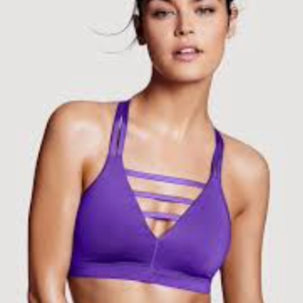 L | NWOT Purple Strappy Sports Bra